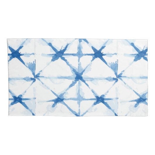 Fall Shibori Gefärbte Krawatte Blue Triangle Muste Kissenbezug (Rückseite-Rechts)
