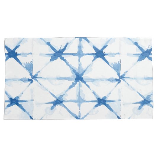 Fall Shibori Gefärbte Krawatte Blue Triangle Muste Kissenbezug (Vorderseite-Rechts)