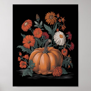 Fall Shirt Frauen Vintag Pumpkin Herbst Grafik Poster