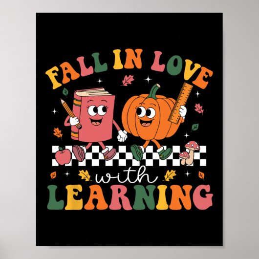 Fall-Shirts für Lehrer Kinder fallen in Liebe mit Poster (Vorne)