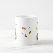 Fall Sibirischer Husky (rot) Pumpkins Blätter Nied Kaffeetasse (Mittel)