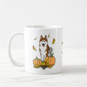 Fall Sibirischer Husky (rot) Pumpkins Blätter Nied Kaffeetasse (Links)