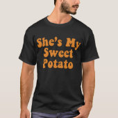 Fall Sie ist mein süßer Potato Erntedank Couple T-Shirt (Vorderseite)