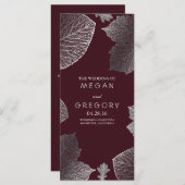 Fall Silver und Burgund Blätter Hochzeitsprogramme Programm (Vorne/Hinten)
