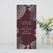 Fall Silver und Burgund Blätter Hochzeitsprogramme Programm (Stehend Vorderseite)