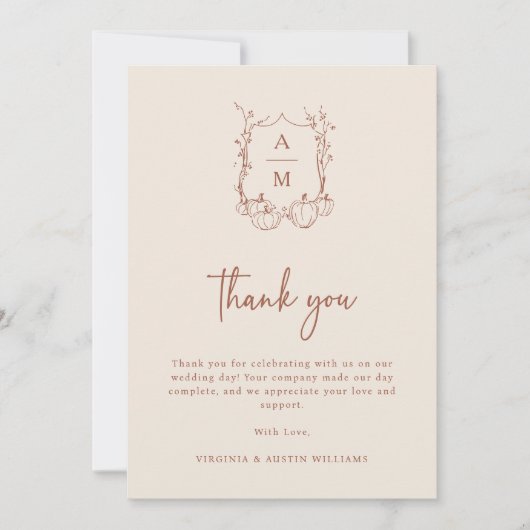 Fall Simple danke Karte (Vorderseite)