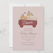 Fall Simple Pumpkin Nuetral Wagon Babydusche Einladung (Vorderseite)