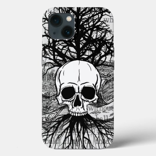 Fall Skull & Books Case-Mate iPhone Hülle (Rückseite)