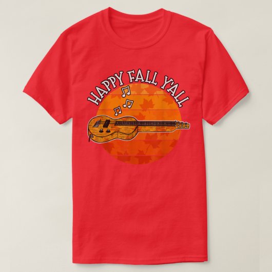 Fall Slide Guitar, Happy Fall Y'all Guitarist, Mus T-Shirt (Design vorne)