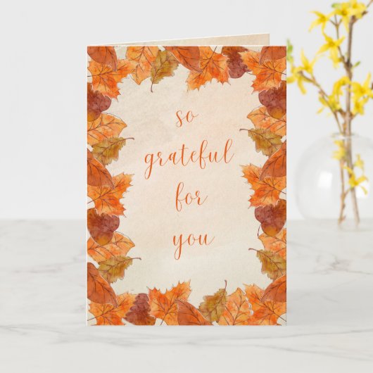 Fall 'So dankbar für dich' Danke, Erntedank Karte (Gelbe Blume)