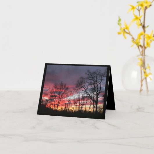 Fall, Solstie, Sonnenuntergang, farbenfrohe Grußka Karte (Gelbe Blume)