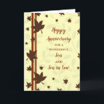 Fall Son & Son in Law Wedding Jubiläum Karte<br><div class="desc">Glückliche Hochzeitskarte für Sohn und Sohn im Jura mit Herbstlauben Muster,  und herzlichen Vers.</div>