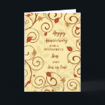 Fall Son & Son in Law Wedding Jubiläum Karte<br><div class="desc">Glückliche Hochzeitskarte für Sohn und Sohn im Jura mit Herbstlauben Muster,  und herzlichen Vers.</div>