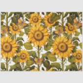 Fall Sonnenblume Blumen Butterfly Weißes Dekoupage Seidenpapier (Vorderseite)