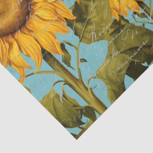 Fall Sonnenblume Butterfly Blue Ephemere Decoupage Seidenpapier (Ausschnitt)