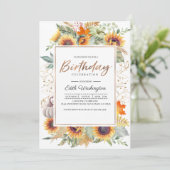 Fall Sonnenblume Geburtstag Einladung (Stehend Vorderseite)