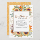 Fall Sonnenblume Geburtstag Einladung (Vorne/Hinten)