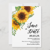 Fall Sonnenblume Hochzeit Speichern Sie das Datum Save The Date (Vorderseite)