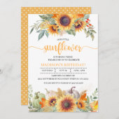 Fall-Sonnenblume-Kindergeburtstag-Einladung Einladung (Vorne/Hinten)