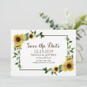 Fall Sonnenblume Rustikale Barnehehe retten Datum Save The Date (Stehend Vorderseite)