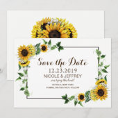 Fall Sonnenblume Rustikale Barnehehe retten Datum Save The Date (Vorne/Hinten)