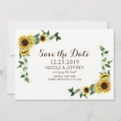 Fall Sonnenblume Rustikale Barnehehe retten Datum Save The Date (Vorderseite)