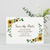 Fall Sonnenblume Rustikale Barnehehe retten Datum Save The Date (Stehend Vorderseite)
