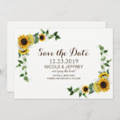 Fall Sonnenblume Rustikale Barnehehe retten Datum Save The Date (Vorne/Hinten)