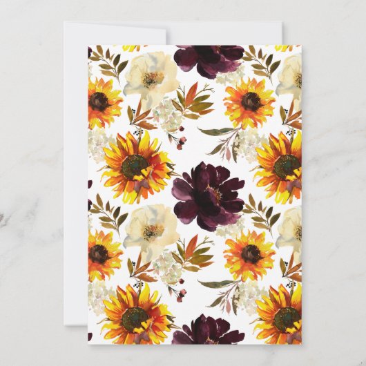 Fall Sonnenblume, wie gut Sie wissen, die Bride-Sp Einladung (Rückseite)