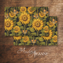Fall Sonnenblumen Blumen Fields Butterfly Decoupag Seidenpapier