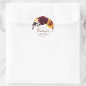 Fall Sonnenblumen & Burgunder Rose Brautparty Runder Aufkleber (Tasche)