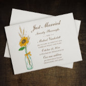 Fall Sonnenblumen Country Floral Just Married Hoch Einladung