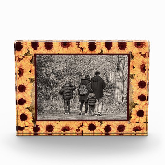 Fall Sonnenblumen Foto Block (Vorderseite)