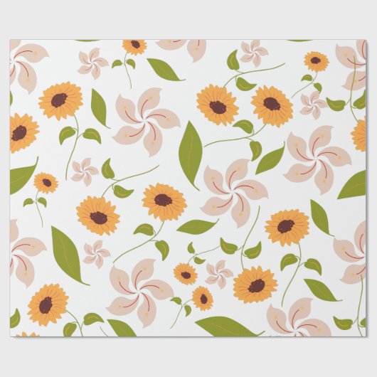 Fall Sonnenblumen Geschenkpapier (Flach)
