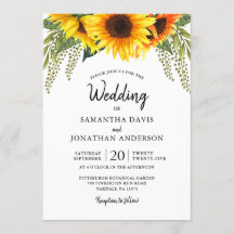 Fall Sonnenblumen Hochzeit