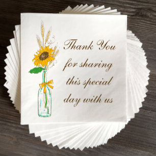 Fall Sonnenblumen Land Hochzeit Vielen Dank Serviette