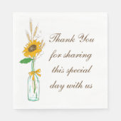 Fall Sonnenblumen Land Hochzeit Vielen Dank Serviette (Vorderseite)