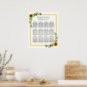 Fall Sonnenblumen Land Hochzeitskarte Poster (Küche)