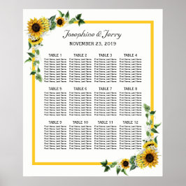 Fall Sonnenblumen Land Hochzeitskarte Poster