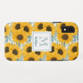 Fall Sonnenblumen Monogram Floral Case-Mate iPhone Case-Mate iPhone Hülle (Rückseite (Horizontal))