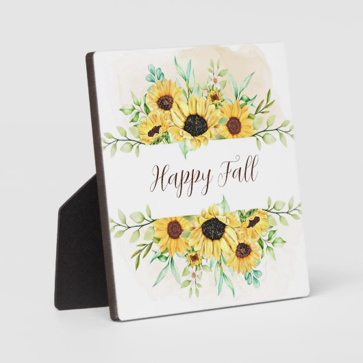 Fall Sonnenblumen Rahmen mit anpassbarem Text (Vorderseite)