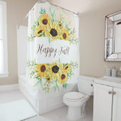 Fall Sonnenblumen Rahmen mit anpassbarem Text Duschvorhang (Beispiel)