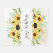 Fall Sonnenblumen Rahmen mit anpassbarem Text Fleecedecke (Vorderseite (Horizontal))