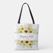 Fall Sonnenblumen Rahmen mit anpassbarem Text Tasche (Rückseite)