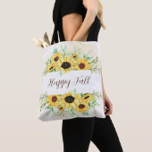 Fall Sonnenblumen Rahmen mit anpassbarem Text Tasche (Von Nahem)