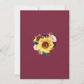 Fall Sonnenblumen Rote Rosen Blumenhochzeit Einladung (Rückseite)