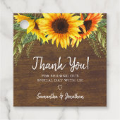 Fall Sonnenblumen Rustikale Hochzeit Vielen Dank Geschenkanhänger (Vorderseite)