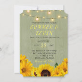 Fall Sonnenblumen säen Holzschnur der Lichter Hoch Einladung (Vorderseite)