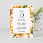 Fall Sonnenblumen Tischnummer Sitzplan (Stehend Vorderseite)