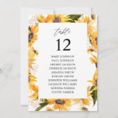 Fall Sonnenblumen Tischnummer Sitzplan (Rückseite)